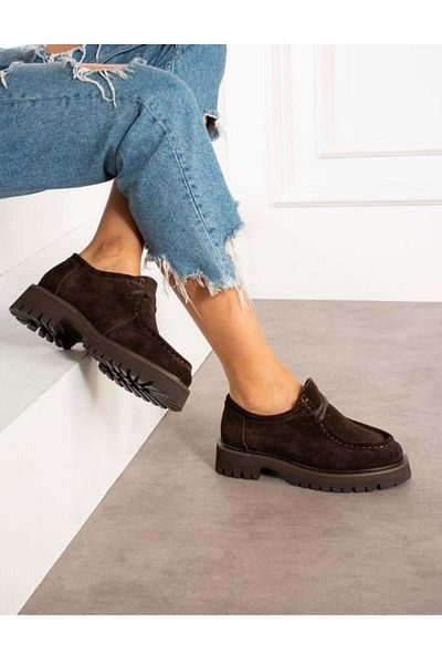BappaSlipper Leather Casual Shoes-Brown