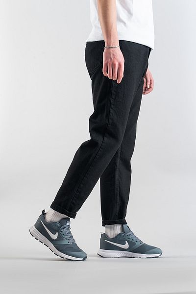 bombe Ανδρικό Μαύρο Straight Fit Jean Lycra Jeans Boyfrend Denim