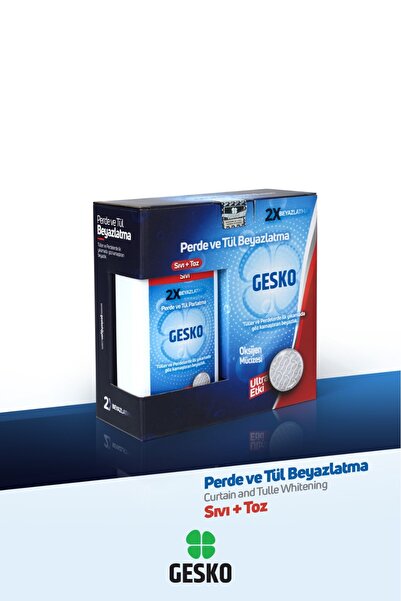 GESKO TÜL BEYAZLATICI VE PARLATICI SIVI+TOZ TÜL BEYAZLATMA SETİ
