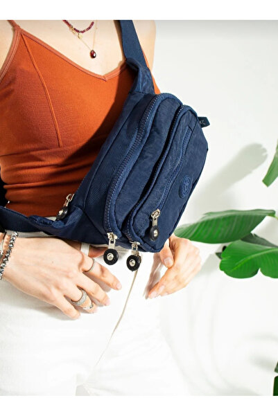 eflanmoda Geantă de umăr și talie unisex din țesătură mega crinkle