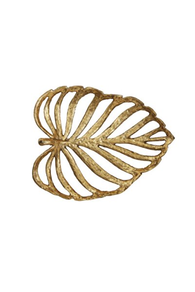 Warm Design Decorative Tray with Leaf Motif