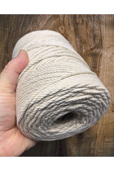 izmir Bitpazarı 1 kg - 5mm, 3 Twists Quality Cotton Macrame - (5mm. - 1 Kg.)