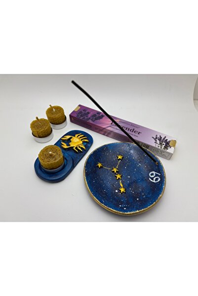 vivus in Yengeç Burcu Tütsülük Mumluk Seti - Yıldız Haritalı - Hediyelik Kutu...