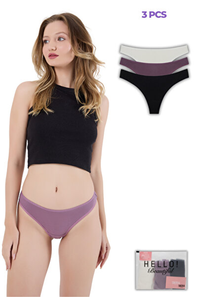 Kadın Brazilian Tanga Külot 3'lü Set - Gizemli Zarafet