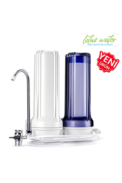 Lotus Water Musluk Tipi 2li Su Arıtma Filtresi CTO GAC Karbon İçilebilir Su Ü...