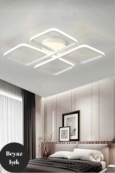 Ece Aydınlatma Finesse White Led Chandelier for Living Room,Living Room,Bedroom