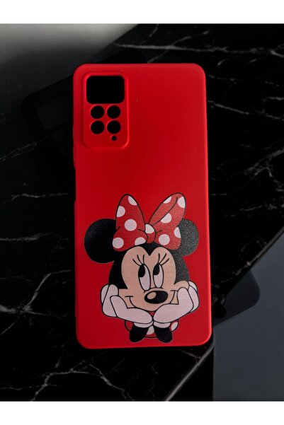 Merwish Xiaomi Redmi Note 12 Pro(4g) Camera Lens Protected Hux Tpu Silicone Close Minnie Pattern Red Case