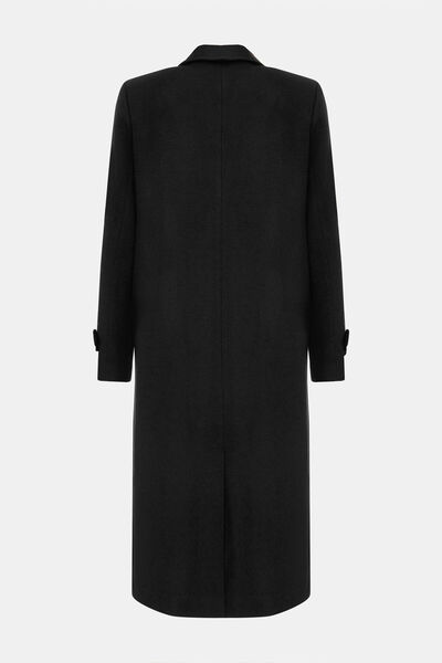 W Collection Black Double Breasted Collar Coat