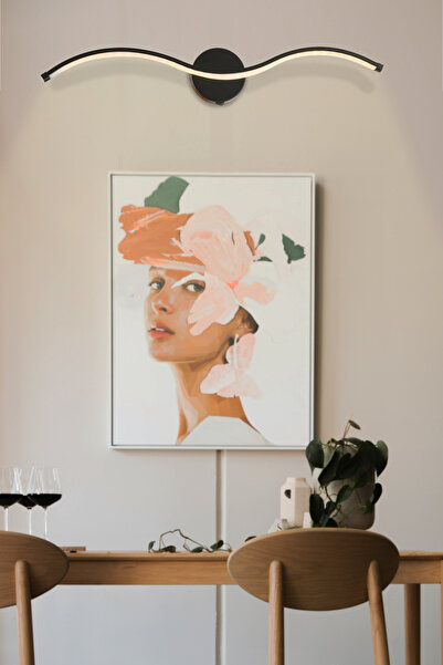 Fico Home Modern Kablosuz Ledli Pilli Aplik Banyo Tablo Ayna Duvar Aydınlatma Siyah Pil Dahildir