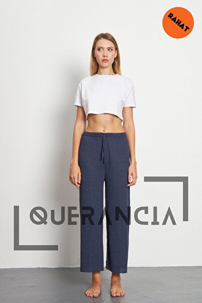 querancia Γυναικείο μαύρο παντελόνι με ραβδώσεις