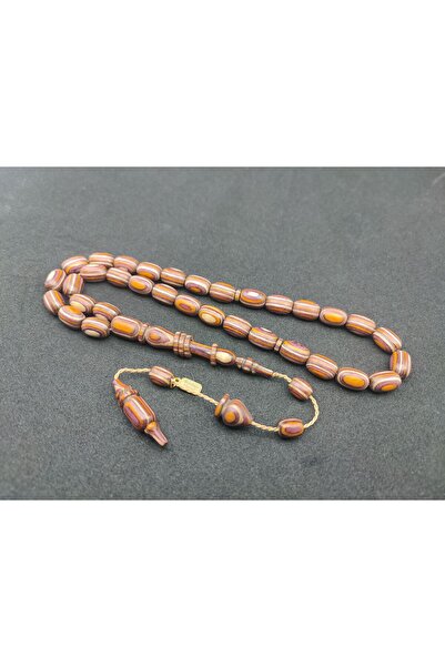 İskeçe Exclusive Halil Hilmi Master - Rare Colored Camphor Wood Rosary with Ring, Certified 6934