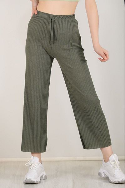 UpDown Women's Green Camisole Combed Cotton Pants