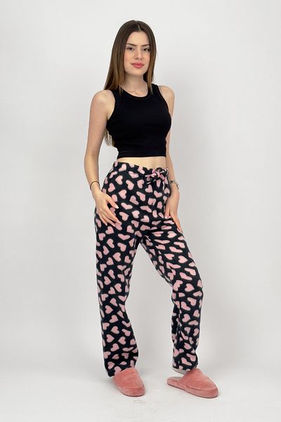 Betimoda Black Heart Femei Fleece Pijama Bottoms Iarna Elastic Talie Single Bottom Plus Size