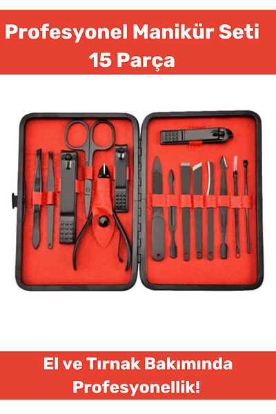chesstra New Series Stainless Steel Hand Face Foot Care Durable Sharp Professional Manicure Set 15 Pieces