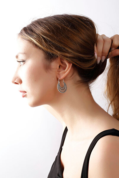 MATYA JEWELERY Matya Antik Gümüş Kaplama Sallantılı Küpe