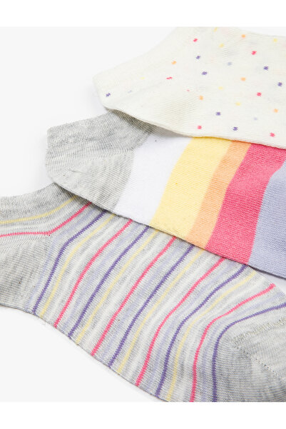 Koton Striped 3-Piece Booties Socks Set Multicolored