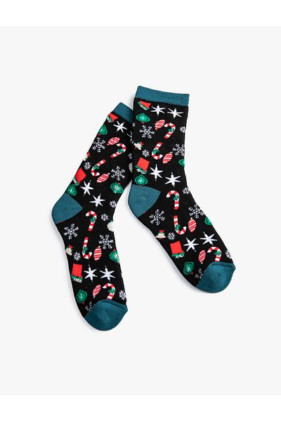 Koton New Year's Themed Patterned Socks