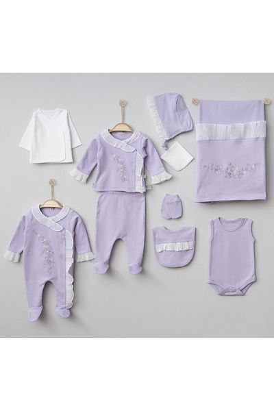 Pugi Baby Baby Girl 10-Piece Embroidered Hospital Set