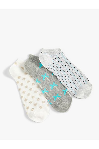 Koton Set of 3 Polka Dot Booties Socks