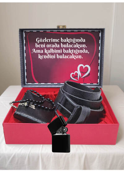 expreshediye Кемер Гаманець Бензиновий Запальничка Подарункова Коробка Чорний...