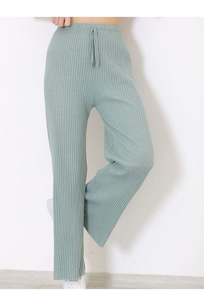 Asel 3-Pece Pink - Water Green - Beige Γυναικείο κοτλέ άνετο παντελόνι & αθλητική φόρμα, casual Comfortable Home Wear Pyjamas