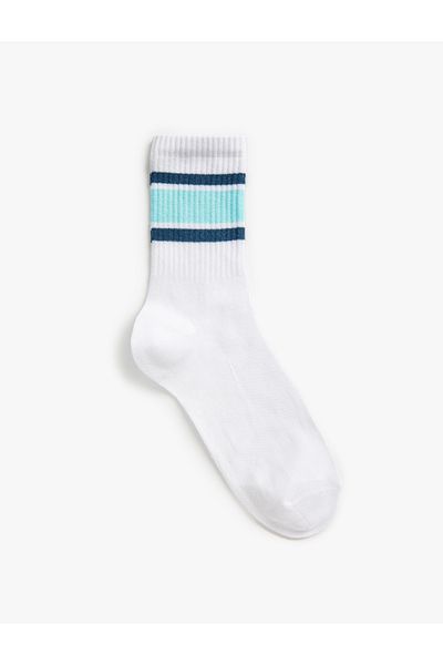 Koton Basic Socket Socks with Colorful Stripe Detail