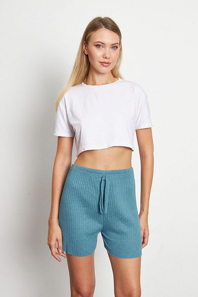 Oyga Pantaloni scurti de damă cu nervuri Pantaloni de pijama - Îmbrăcăminte pe benzină