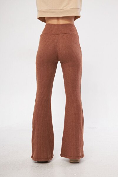 Oyga Γυναικείο χειμερινό κολάν με ραβδώσεις ισπανικού ποδιού με ελαστικό Interlock