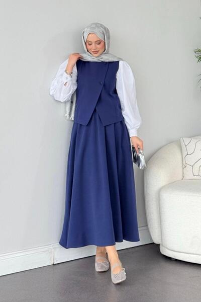 Hazamoda مجموعة بدلة ديورا باللون الأزرق الداكن
