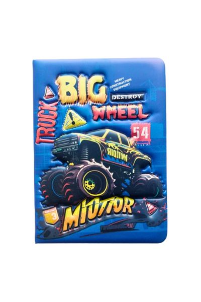 Glanart Puffy Cute Men's Notepad 13 X 18 cm 96 Ypr. Striped Truck