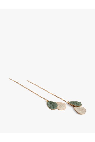 Koton Dangle Earrings with Drop Shaped Colorful Stones