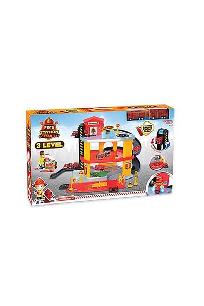 TOYFEST مجموعة مرآب محرك إطفاء من 3 طوابق