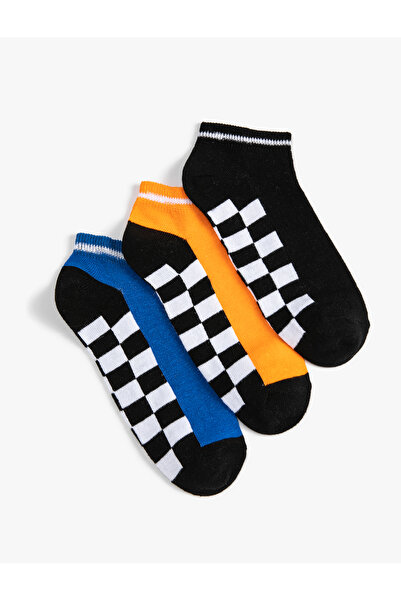 Koton Socken 3-teilig, kariert, mehrfarbig, Baumwollmischung