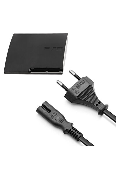POPKONSOL PS3 Slim Güç Kablosu 1.5m Playstation 3 Slim Kasa Uyumlu PS3 Kablo ...