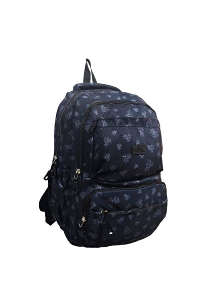 Glanart 5-кишеньковий водонепроникний шкільний рюкзак, інвертекс тканина з листяним візерунком, середня школа, ліцей, розмір k.laci