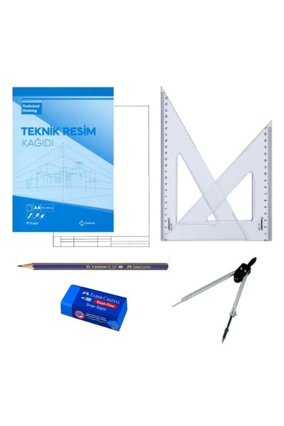 Glanart a-4 boy teknik resim defteri  çizim seti antetli