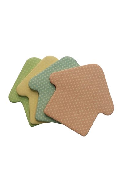 Glanart polka dot shaped notepapers adhesive 4 pieces x 20 sheets