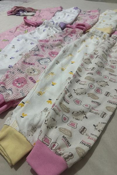 cankids 3-Piece Girl's Mixed Printed Price Performance Cotton Basic Pajamas Set