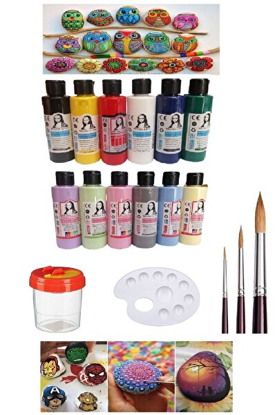 Südor Taş Boyama Seti 6 Ana Renk 6 Pastel Renk