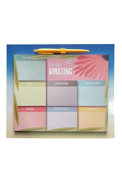 Glanart daily weekly planner 60 sheets mausepad type with ballpoint pen