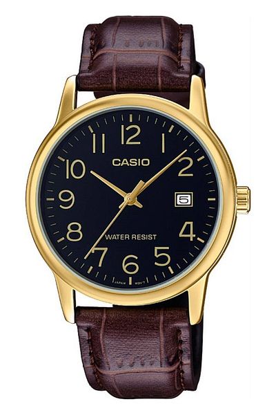 Casio Men's Wristwatch with Yellow Cord and Brown Color Guaranteed Calendar