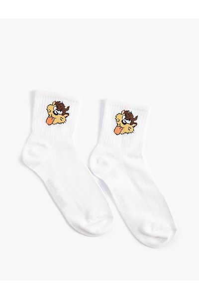 Koton Tasmanian Devil Socket Socks Licensed Embroidered