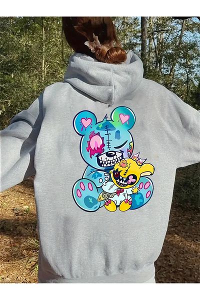 LAND MODA Unisex Μαύρο φούτερ με κουκούλα