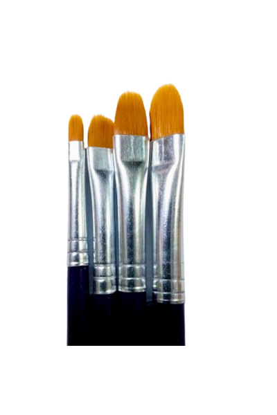 Glanart kedi dili ipek fırça takımı 2,4,6,8 numara set sentetik uçlu