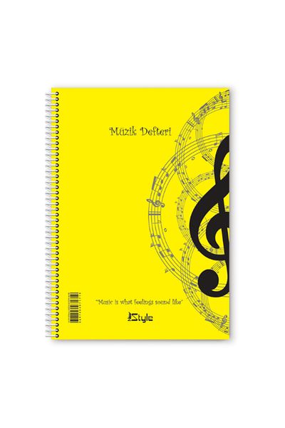 Glanart A4 Size 40 Sheets Spiral Music Notebook - Plastic Cover, With Page Break Traces, 1 Piece