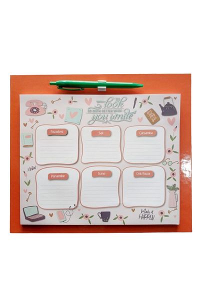 Glanart daily weekly planner 60 sheets mausepad type with ballpoint pen