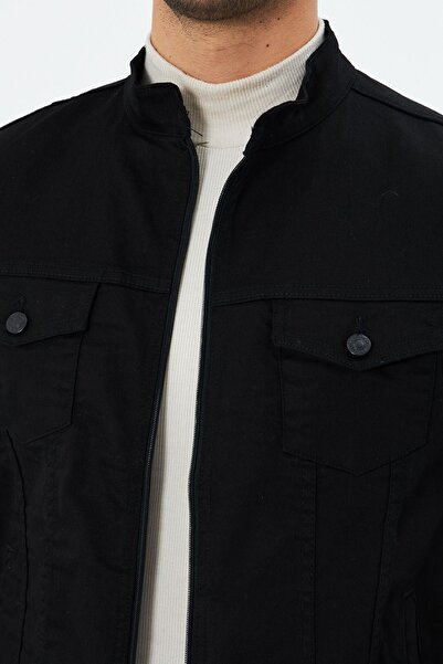 Oyga Чоловіча джинсова куртка на блискавці з тонкого деніму