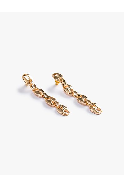 Koton Earrings Metal Chain Look