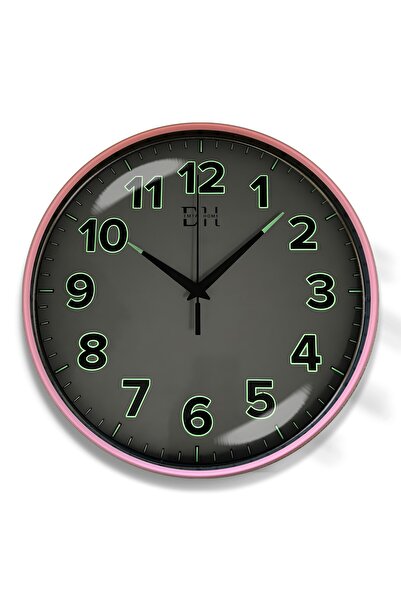 EMYA HOME ساعة حائط بحافة فسفورية وردي - 29 سم