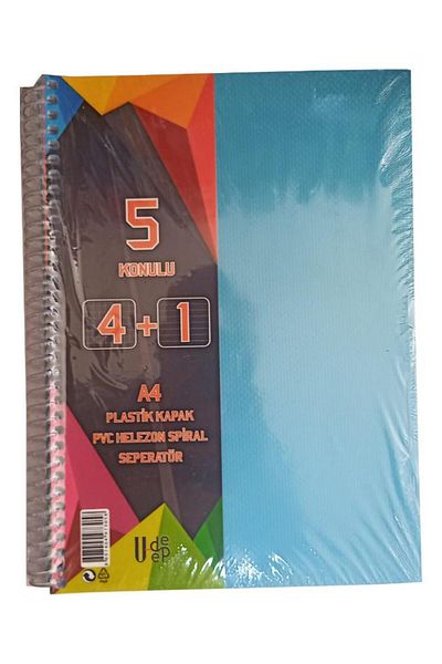 Glanart Caiet Udep cu frunze albastre A4 4+1 cu marcaj - 4 pătrate și 1 linie